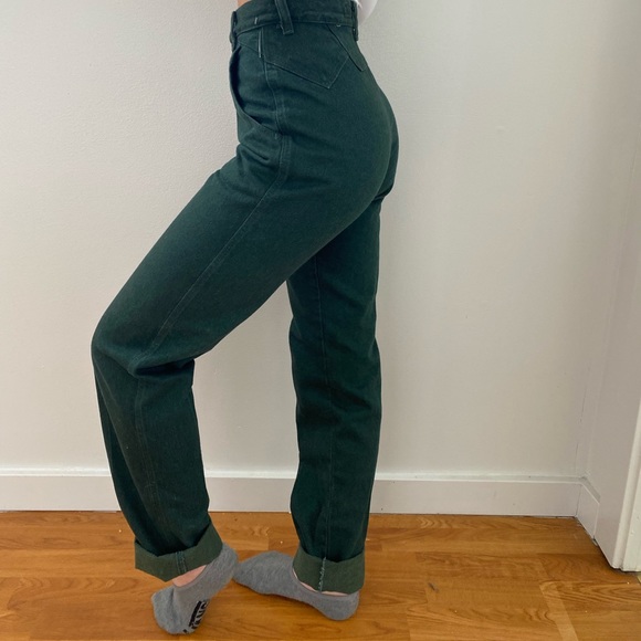 NWT Vintage Forrest Green High Waisted Wranglers - Picture 3 of 5
